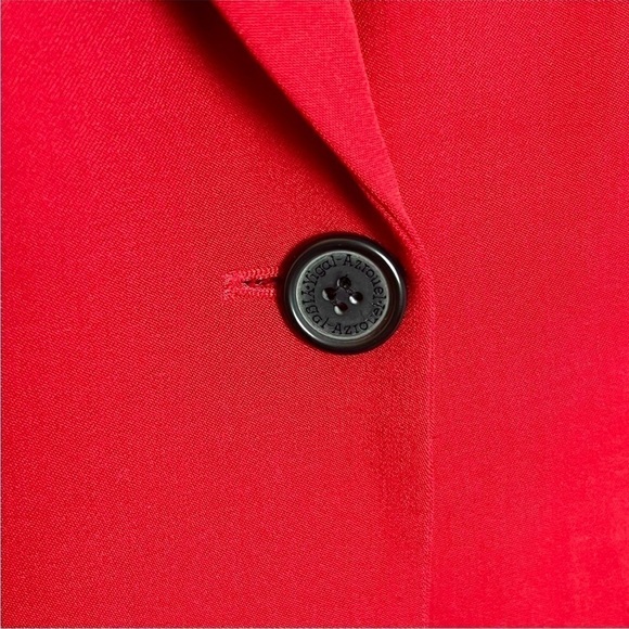 YIGAL‎ AZROUEL Cherry Wool Crepe Classic Single Button Tailored Blazer Jacket 4 - Picture 6 of 9